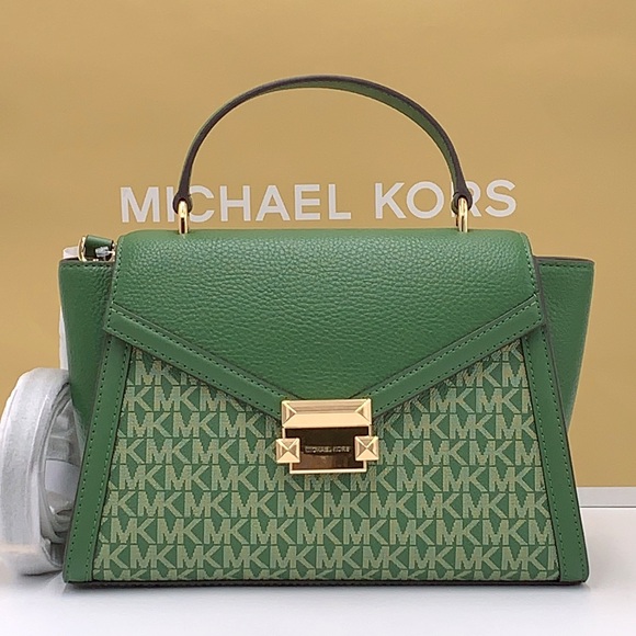 MICHAEL KORS
Whitney Medium Flap Top Handle Satchel Fern Green signature color - Picture 3 of 14